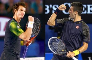 Andy Murray of Britain celebrates a point during his men