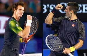 Andy Murray of Britain celebrates a point during his men