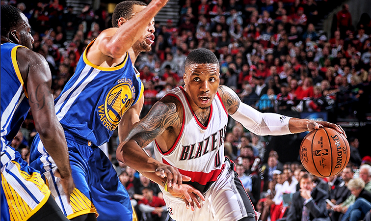nba warriors - blazers 1/11/2016