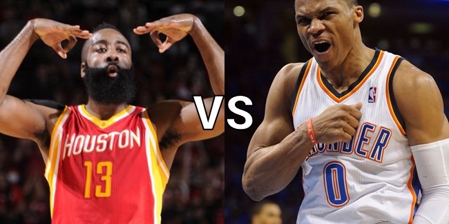 james harden vs russell westbrook 16/11/2016